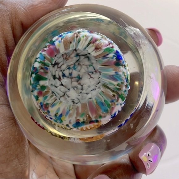 Millefiori Art Glass Paperweight Dome - Picture 3 of 8